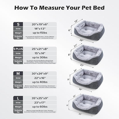 INVENHO Small Dog Bed Orthopedic Warming Soft Calming Sleeping Durable with Anti-Slip Bottom