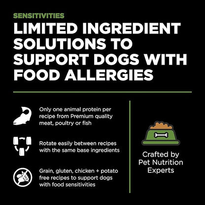 Go! Solutions Sensitivities Limited Ingredient, Grain-Free Dry Dog Food, Turkey Recipe for Sensitive Stomach, 12 lb Bag