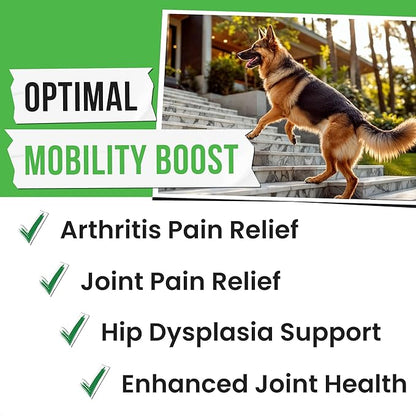 Hemp Treats - Dog Joint Supplement - Mobility Support Chews w/Glucosamine Chondroitin, Turmeric, MSM - Hip & Joint Chews - Joint Pain Relief Treats - 120Ct