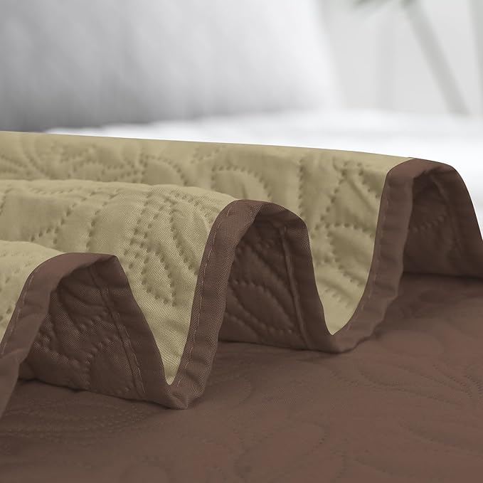 Easy-Going Waterproof Dog Bed Cover Reversible Leak Proof Pet Blanket Replacement Mat for Furniture Washable Couch Cover Sofa Cover for Dogs Cat(40x50 Inch, Brown/Beige)