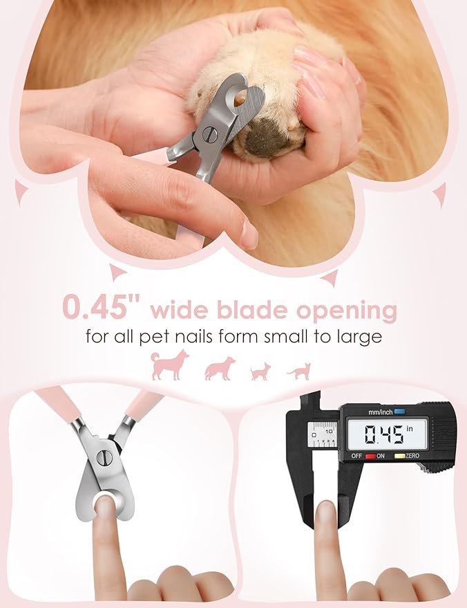 Heavy Duty Dog Nail Clippers -_uts Thick Nails Like Butter__pgraded Large Opening Professional Toenail Trimmer Razor Sharp Blade for Medium to Giant Breed (Pink)