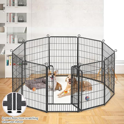 Dog Playpen Outdoor, 40 inch Heavy Duty Dog Fence for Yard 14 Panels Dog Pens Outside Rustproof Metal Pet Puppy Playpen for Large Medium Dogs, Portable Pet Fence for RV Camping, Yard