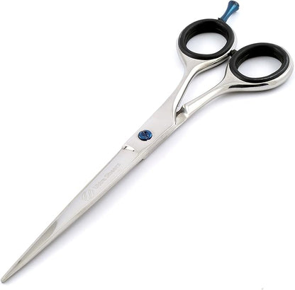 6.5" Professional Pet Grooming Scissors with Blue Screw Bright Polish Finish