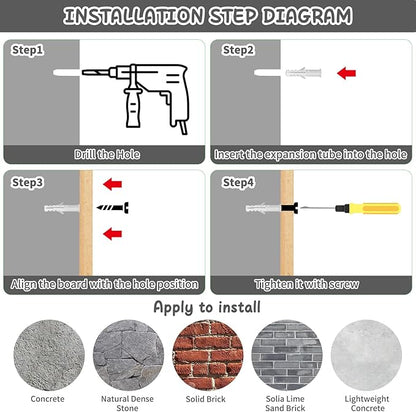 Cat Wall Shelves, 6 in 1 Cat Wall Furniture Set with Condos House, Bed, Bridge, Tree, Steps, Scratching Board, DIY Walls Playground for Indoor (Black)