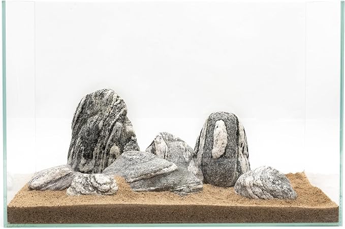 Silver Seiryu Rock Aquarium Rocks 40lb Natural Mountain Stone for Fish Tanks, Aquascaping, Terrariums, Bonsai, Garden Landscaping & Reptile Habitats(2-10inch 12-14Pcs)