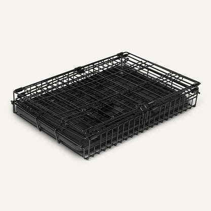 Amazon Basics Durable, Foldable Metal Wire Dog Crate with Tray, Single Door, 18 x 12.4 x 15 in, Black