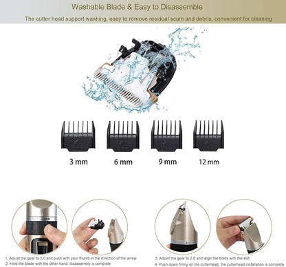 Dog Shaver Clippers, Pets Grooming Kit, Low Noise Rechargeable Cordless Hair Clippers for Small&Large Dogs Cats