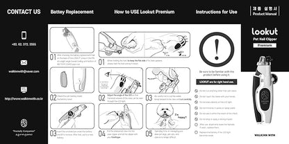 Walkinnwith LOOKUT Premium Dog Nail Clippers with Guide Light [Made in Korea] Safe Cat Nail Clippers  Easy Cat Claw Trimmer and Nail Trapper for Smaller Pets Under 40 lbs  Pink Edition