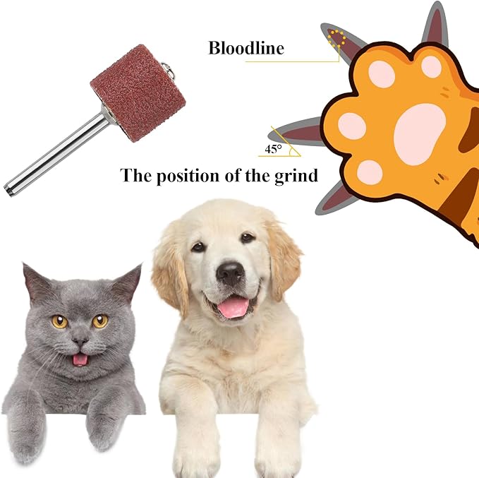 26 Pack Pet Nail Grinder Replacement Kit Sanding Drum Set with Grit Sanding Bands Dog Nail Smoother Dog Claw Care Pet Claw Grooming Supplies, 2 Sizes 1/2 Inch 120 Grit /0.31 inches 80 Grit