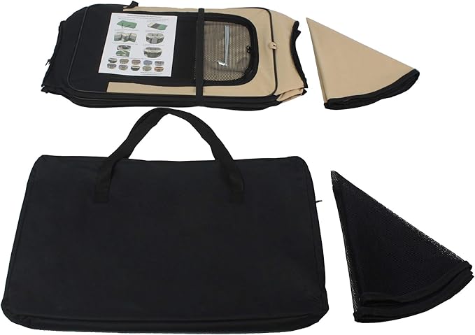 EliteField 2-Door Soft Pet Playpen (2 Year Warranty), Exercise Pen, Multiple Sizes and Colors Available for Dogs, Cats and Other Pets (62" x 62" x 30"H, Black+Beige)