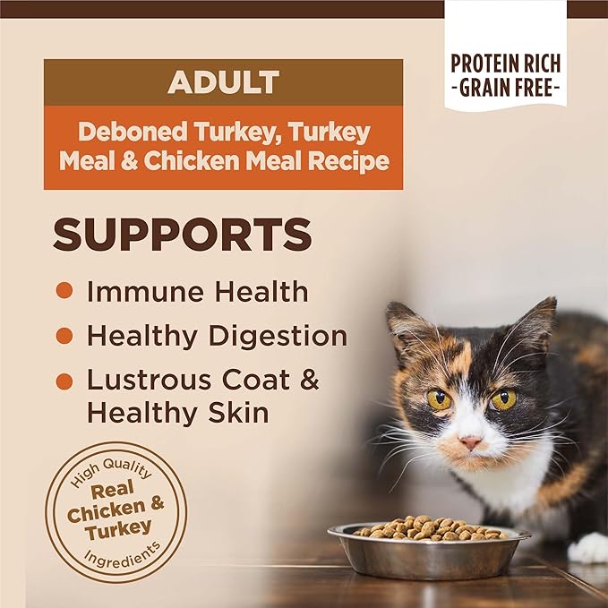 Wellness CORE Adult Dry Cat Food for Indoor & Outdoor Cats, Grain-Free, Natural, Original Turkey, Turkey Meal & Chicken (5 Pound Bag)