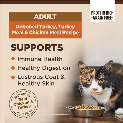 Wellness CORE Adult Dry Cat Food for Indoor & Outdoor Cats, Grain-Free, Natural, Original Turkey, Turkey Meal & Chicken (11 Pound Bag)