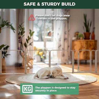 FXW Homeplus Dog Playpen for Indoor Use - Stress-Free and Safe Play, Heavy Duty 24 Inch 4 Panels Dog Pen for Puppies and Small Dogs, White_atented