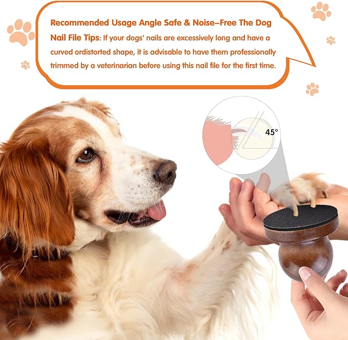 Dog Nail File Dog Scratch Board for Nails Wooden Handicraft Cat Dog Nail Scratch Pad with 4 Pcs Replaceable Sandpaper Dog Trainning Accessories Stress Free Nail Filing for Dogs(Coffee)