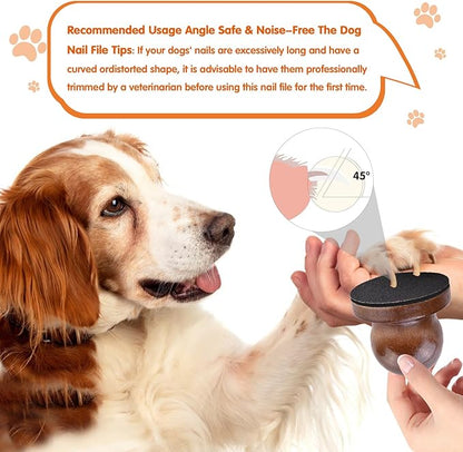 Dog Nail File Dog Scratch Board for Nails Wooden Handicraft Cat Dog Nail Scratch Pad with 4 Pcs Replaceable Sandpaper Dog Trainning Accessories Stress Free Nail Filing for Dogs(Coffee)