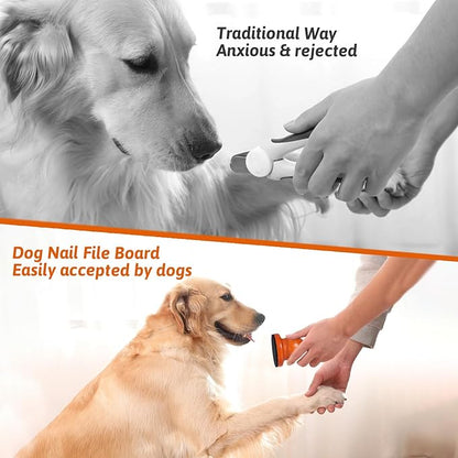 Dog Nail Scratch Board for Dogs, Dog Nail File Board, Dog Scratch Pad for Nails, Handhold Nail File for Dogs, Cat Nail File,Dog Nail Board for Dogs,Pet Nail File with 3 Pcs Replaceable Sandpaper(Wood)