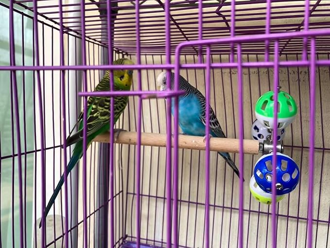 Bird Perch Toy with Rotating Balls, Parrot Stand, Spinning Perch Toy for Parakeets, Budgies, Cockatiels, Budgerigars, Conures, Parrotlets