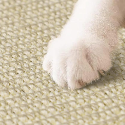 White Cat Scratching Mat Sisal, 2 Packs Sisal Fabric Large Cat Scratching Pad for Indoor Cats with Adhesive Hook Loop Tape, Wall Scratchers for Indoor Cats 23.6" x 15.7"