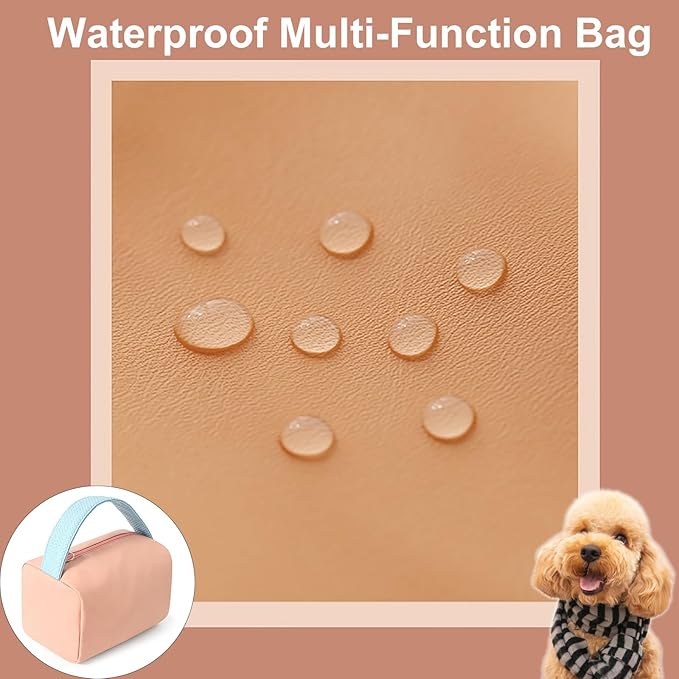 Pink Small Dog Travel Bag - Perfect for Storing Dog Bowls, Food, Toys, and Clothes - Lightweight and Portable with Handle for Easy Carrying