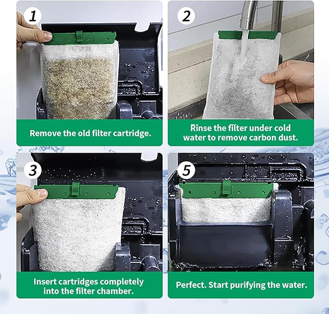 16 Count Medium Filter Cartridges Compatible with Whisper Bio Bag Filters, Large Aquarium Filter Cartridge for Whisper 10i/IQ10/PF10 and Repto Filter 90 GPH