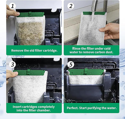 16 Count Medium Filter Cartridges Compatible with Whisper Bio Bag Filters, Large Aquarium Filter Cartridge for Whisper 10i/IQ10/PF10 and Repto Filter 90 GPH