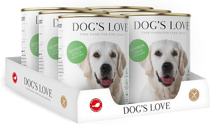 DOG'S LOVE Single Protein, Limited Ingredients, Ethically Sourced, Grain Free Wet Dog Food - Canned Soft Dog Food, Grain Free Dog Food for Your Dog - Premium Can Dog Food | 6 cans (14.1 Oz, Venison)