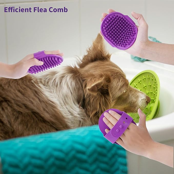 Dog Slicker Brush for Long Haired Dogs Doodle Brush for Dogs Large Dog Slicker Brush for Goldendoodles with Ergonomic Solid Wooden Handle Long Pin Grooming Brush for Dogs (Purple)