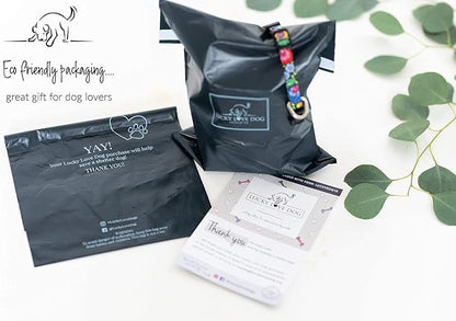 Lucky Love Dog Collars, Cute Girl Collars, Small Medium Large Female Collars, Part of Purchase Donated to Rescue (Extra Large, Caroline, Combo)