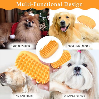 Silicone Dog Grooming Brush Pet Shampoo Bath Brush Anti Skid Soothing Massage Rubber Comb Bath Dog Brush