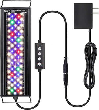 hygger 36W 24/7 Lighting Aquarium LED Light, Sunrise-Daylight-Moonlight Mode and DIY Mode, Adjustable Timer Adjustable Brightness Fish Tank Light with Extendable Bracket 7 Colors for Planted Tank