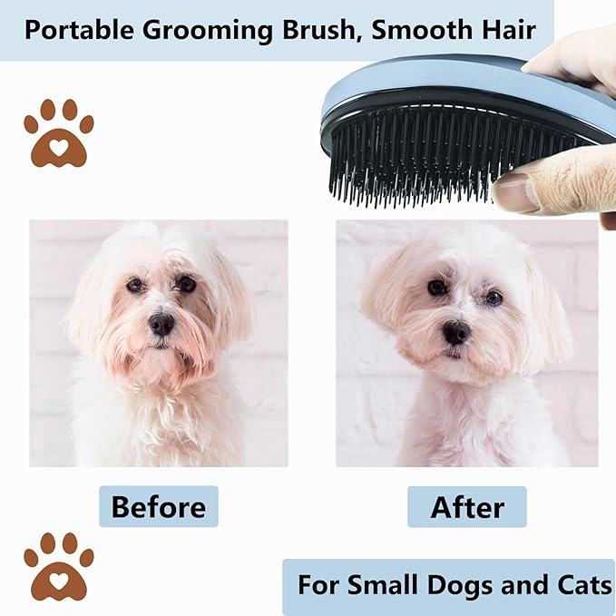 Puppy Brush, Soft Dog Brush for Grooming, Puppy Hair Remover Brush Comb, Grooming Tool for Poodles,Teddy, Yorkies, Maltese, Shih Tzu, Chihuahua, Gradient blue