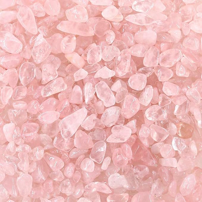 WAYBER 1 Lb/460g Natural Pink Quartz Crystal Stones Irregular Aquarium Pebbles Rock Sands for Turtle Tank/Succulent Plants/Vase Decoration (Fill 1 Cup)