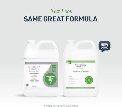 Veterinary Formula Clinical Care Hypoallergenic Shampoo for Dogs and Cats, 128 oz  No Harsh Ingredients  Fragrance-Free Pet Shampoo for Allergies and Sensitive Skin, Promotes Healthy Skin and Coat