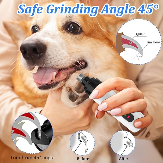 Heusom Silent Groom Pro Nail Grinder,2025 Upgraded Dog Nail Trimmer,Rechargeable USB Charging Pet Nail Grinder for Dog Nail Grinders,Pet Paws Grooming Smoothing Tool