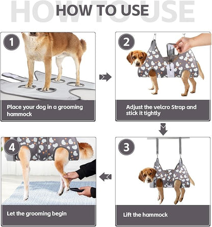 Dog Grooming Hammock with Nail Clippers/Nail Trimmers, Dog Grooming Harness for Nail Trimming, Pet Grooming Sling Helper for XL Large Dogs