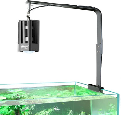 hygger 60W Aquarium Light Full Spectrum RGB COB LED Clip On Fish Tank Grow Light with Mounting Bracket Compatible with Timer Smart Plug for Low-to-High Light Demanding Aquatic Plants
