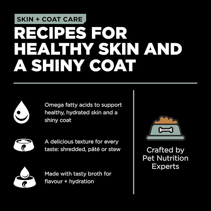 Go! Solutions Skin + Coat Care, Wet Dog Food, Turkey and Salmon Pâté with Grains Sensitive Skin, 12.5 oz