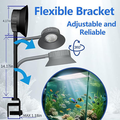 N30 Aquarium Reef Light, 30 Watts Dimmable Timing Full Spectrum for Marine Fish Tank Saltwater Nano Tank Reef Light for Coral