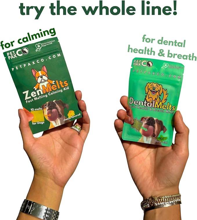 Calming Strips for Dogs 4-in-1 – 30 Behavioral Support Melts with Chamomile, L-Theanine, Tryptophan & Melatonin for Dogs – Supports Calm During Fireworks & Separation – Non Drowsy Pet Zen Formula