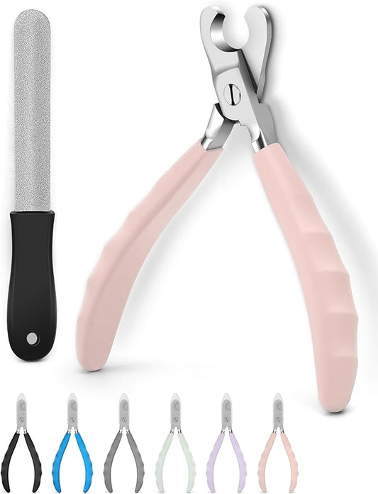 Heavy Duty Dog Nail Clippers -_uts Thick Nails Like Butter__pgraded Large Opening Professional Toenail Trimmer Razor Sharp Blade for Medium to Giant Breed (Pink)