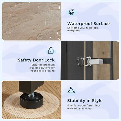 86.62''Dog Crate Furniture Large Breed TV Stand with Double Rooms,Wooden Dog Kennel Dog Crate End Table with Removable Divider for Large Medium Dogs, Can Use Separately