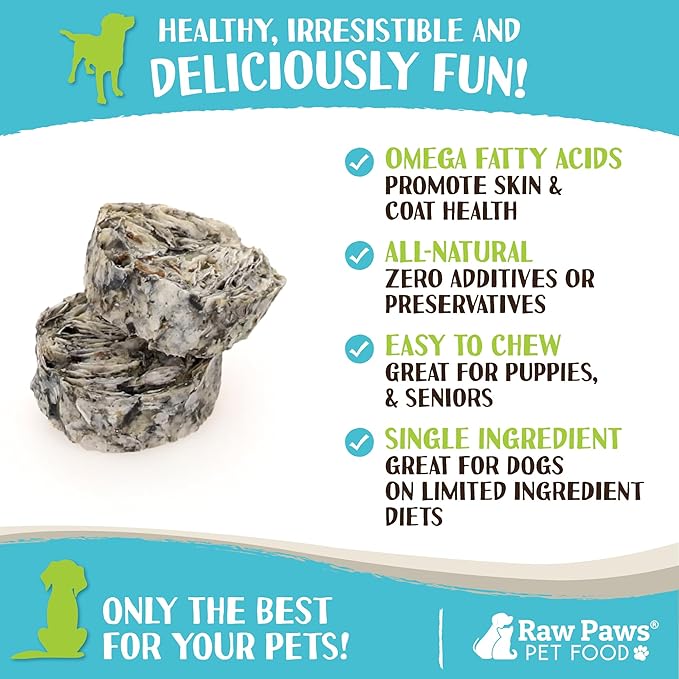 Raw Paws Cod Skin Rolls for Dogs, 5-oz  Icelandic Cod Skins for Dogs - Fish Skins for Dogs - Fish Skin Chews for Dogs - Cod Skin Dog Treats - Cod Treats for Dogs - Dried Fish Dog Treats - Fish Treats