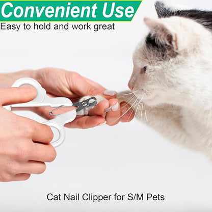 Professional Small Cat and Dog Nail Clippers Sharp Blades Stainless Steel Pet Nail Trimmers with Safety Lock to Avoid Injury for Cats Rabbits Dogs Small Animals