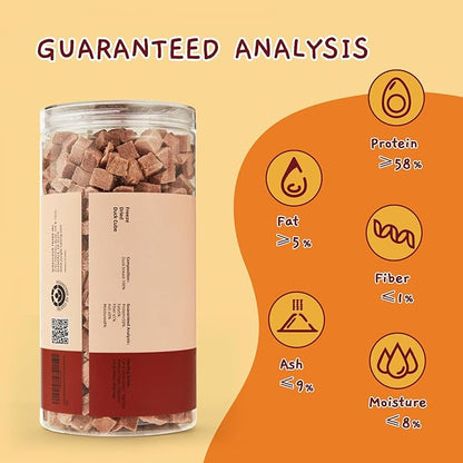 Jungle Calling Freeze Dried Cat Treats, 9.17 oz Single Ingredient Duck Meat for Cats Puppy Dogs, High Protein Food Topper Cube Healthy Dog Treat, Rawhide Free Snacks for Training Bites