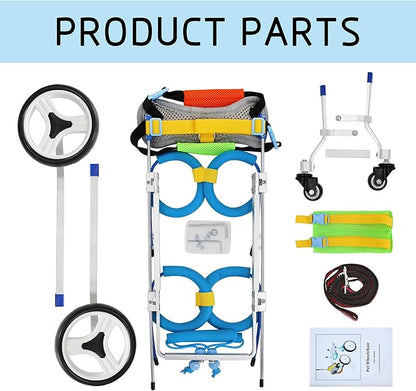 Adjustable 4-Wheel Dog Wheelchair| Pet Wheelchairs with Disabled Hind Legs Walking|Full Support Dog wheelchairs (7-Size) (XSLW)