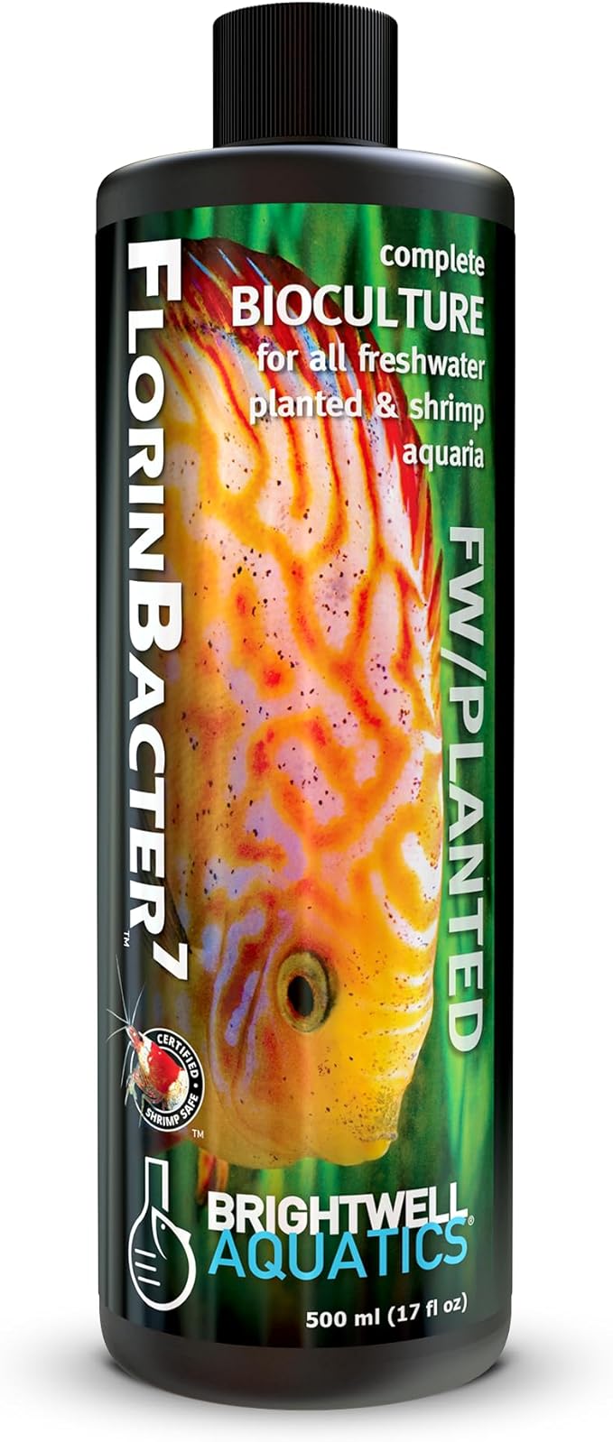Brightwell Aquatics FlorinBacter7 Freshwater Aquarium Conditioner | Supports Biological Filtration | Removes Ammonia, Nitrite & Nitrate | Improves Water Clarity, 500 ml