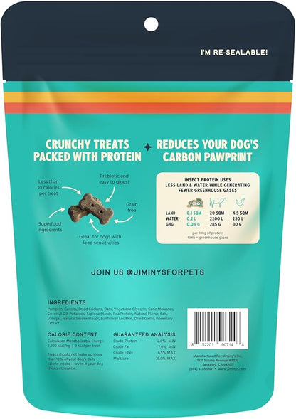 Jiminy's Original Cricket Cookie Dog Treat, Hypoallergenic, 5oz, Peanut Butter & Pumpkin Pack of 3