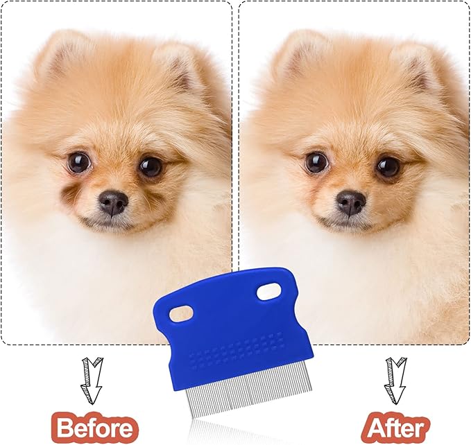 5 Pieces Dog Eye Combs Tear Stain Remover Combs Pet Grooming Comb for Small Dogs Gently Removing Eye Mucus and Crust (Blue, Black)