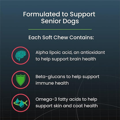 Nutramax Dasuquin Joint Health Supplement for Small to Medium Senior Dogs – for Immune Support, Skin & Coat Health, and Brain Health, 84 Soft Chews