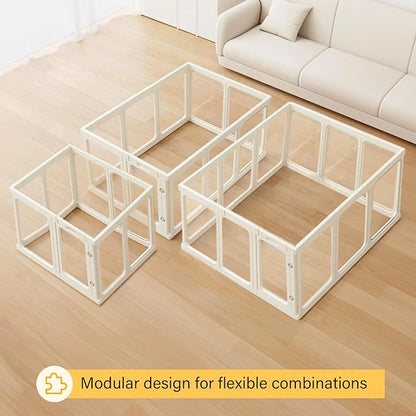 Acrylic Dog PlayPen, Clear Dog Play Pen for Puppy Cat Rabbit, Easy Assemble Pen, Preferable Small Cage, 23.6" H, 12 Pcs